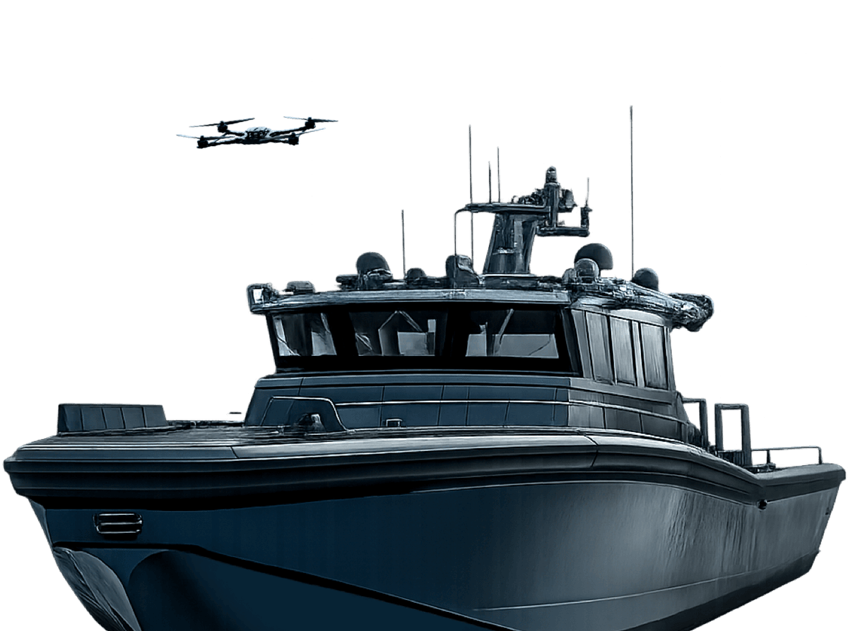 Autonomous tactical surface vessel with drone support